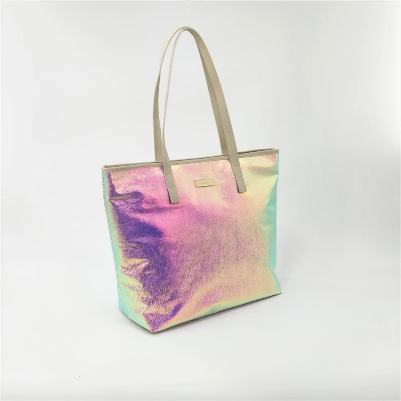 

Fashion ladie customized designer handbag,Plastic holographic shopping Pvc Tote Bag,laser shoulder bag, Customized colors