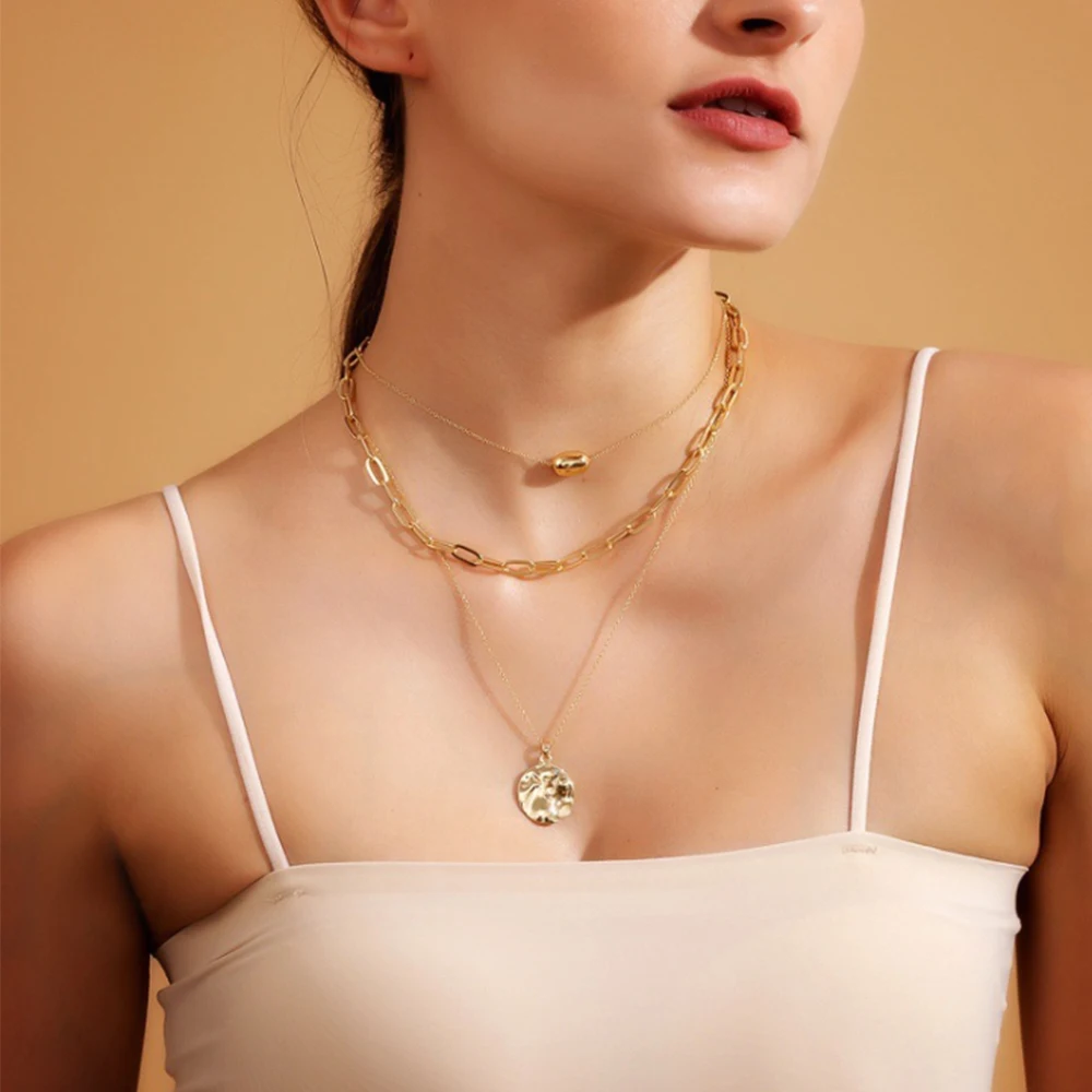 

Gold Plated Choker Necklace Set Jewelry Women