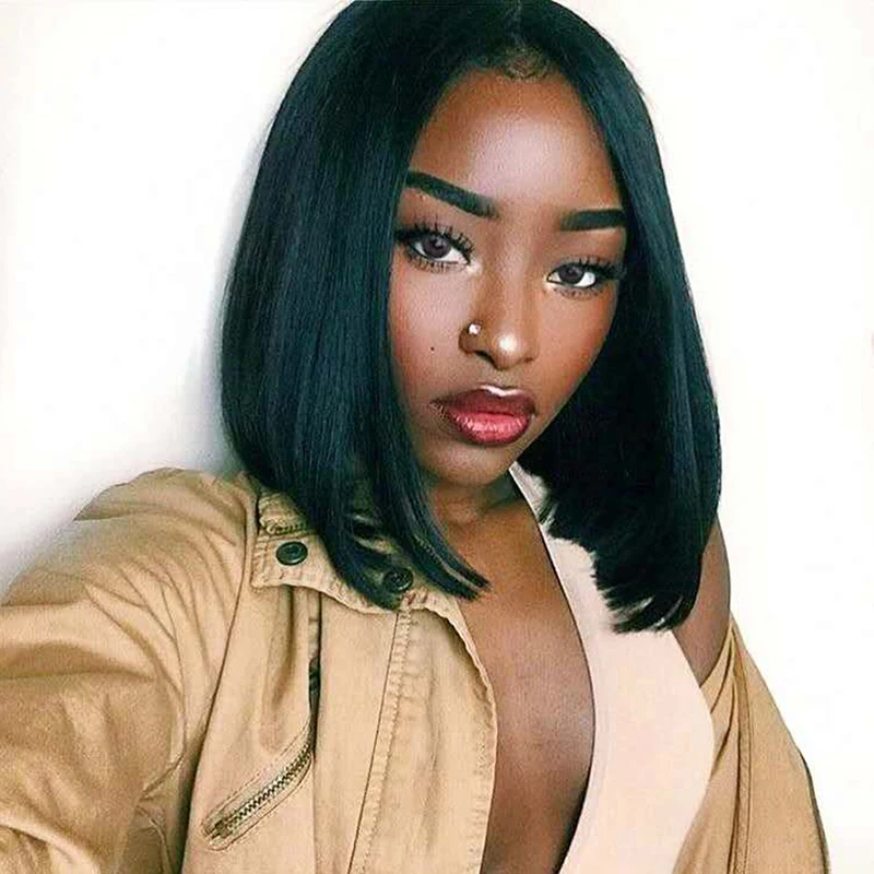 

Brazilian Human Virgin Cuticle Aligned Lace Front Bob Wigs Other Artificial Hair Full Lace Wigs For Black Women, Natural colors