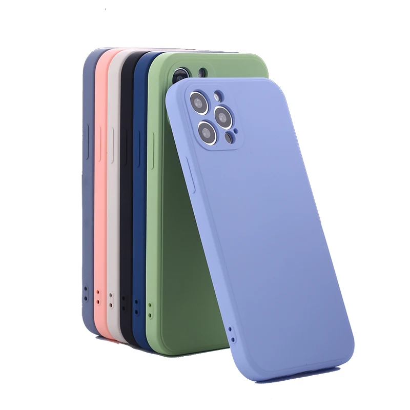 

Factory spot wholesale original liquid silicone cell phone case with soft microfiber lining, Transparent