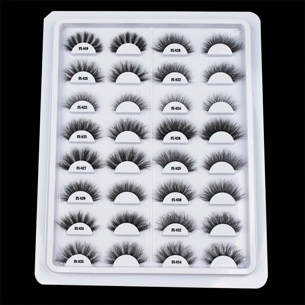 

FX-N34 Latest fashion eyelashes 7D hand made faux minkfur false eyelash 7d eye lash extension deep-wave crisscross new lash