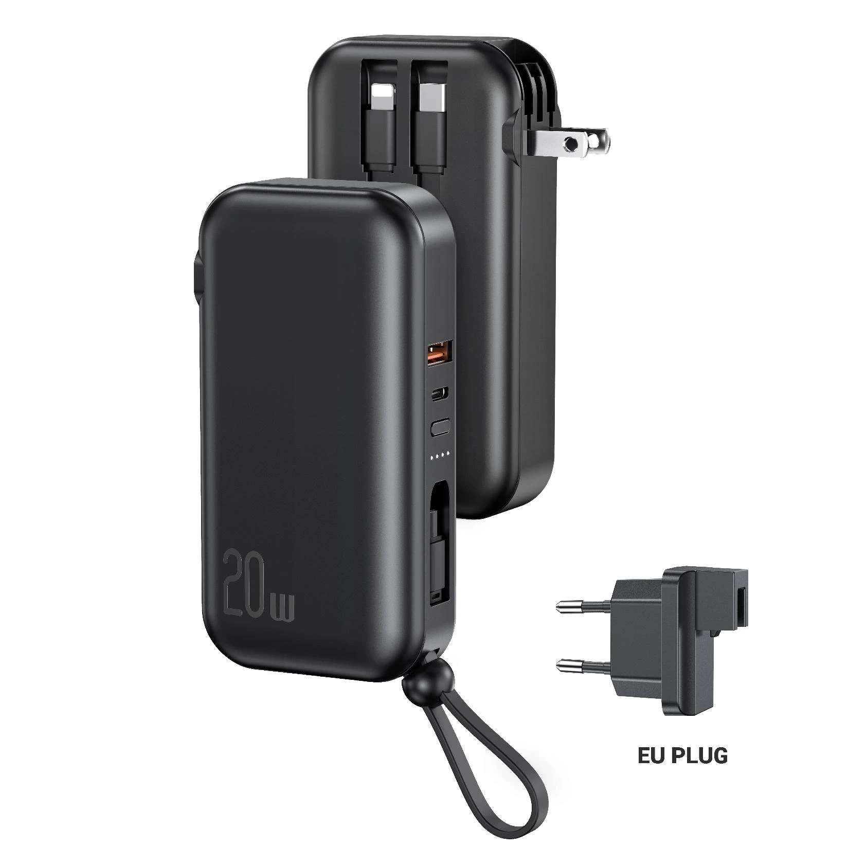 

USAMS CD172 US EU Plug portable power station Cables Wall Charger 10000mah Power Bank Fast Charging