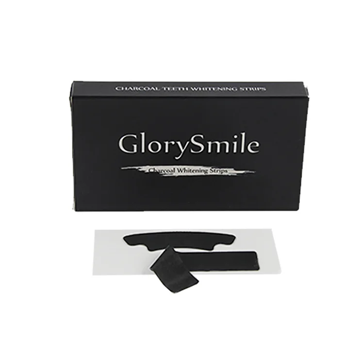 

New Anti Allergy Black Teeth White Strips Activated Charcoal 3D Teeth Whitening With Custom Logo Dental Whitening Strips