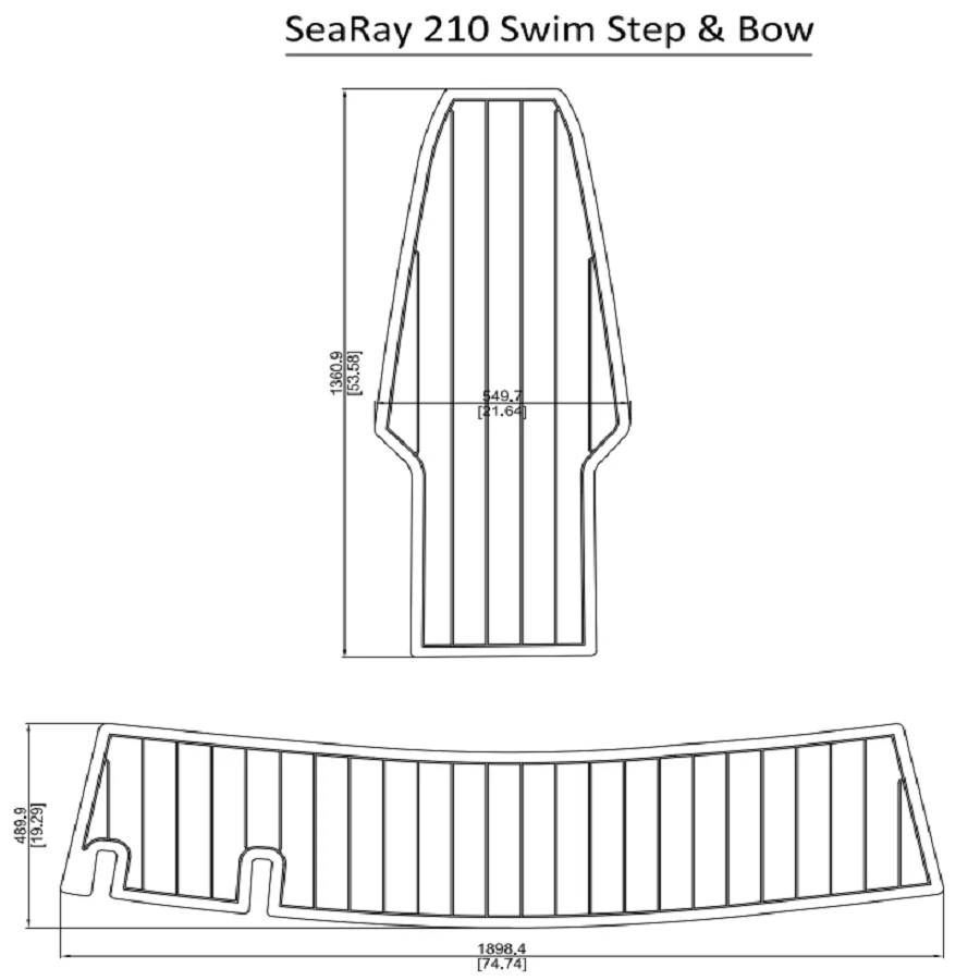 

SeaRay 210 Swim Step & Bow Pad Boat EVA Teak Decking 1/4" 6mm