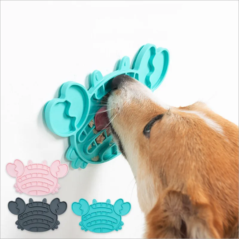 

Pet Supplies Can Be Attached The Wall Glass Dog Slow Food Mat Silicone Slow Food Plate