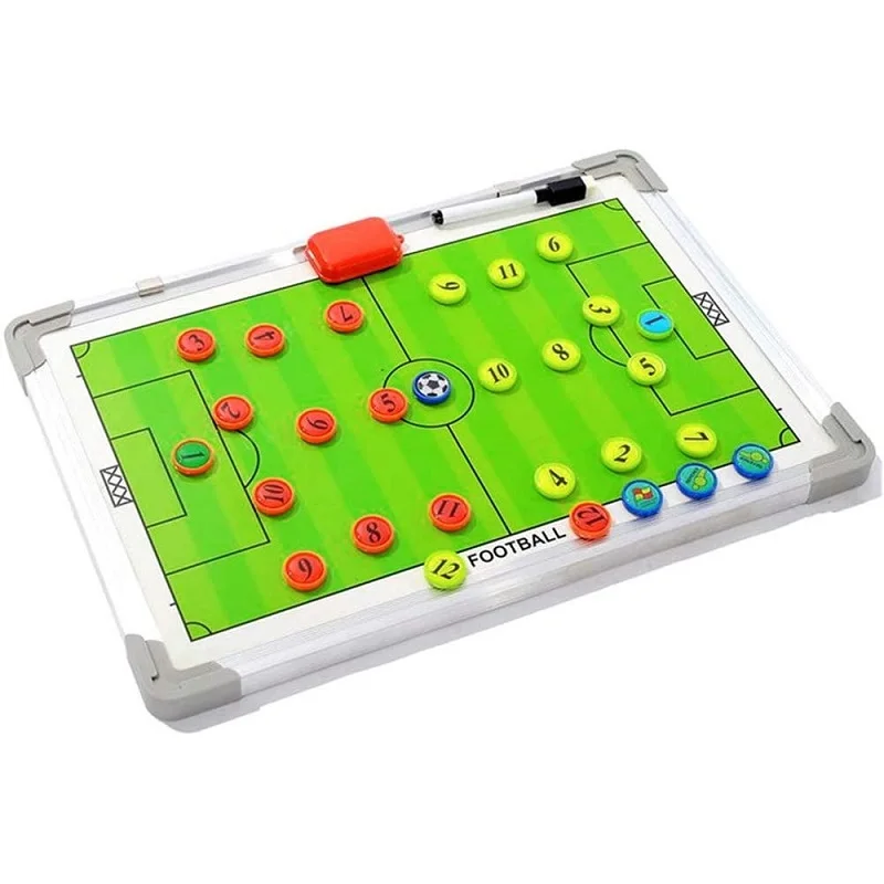 

Aluminum foldable magnetic american football coach board Strategy Football Soccer Coach Tactic Board with Hanging Hook Eraser, Green