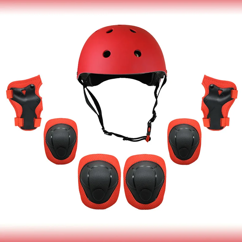 

7pcs/set Elbow Knee Pads Helmet Wristguard Custom Design Safety Scooter Bike Skateboard Multi Sports Protective Gear, Optional