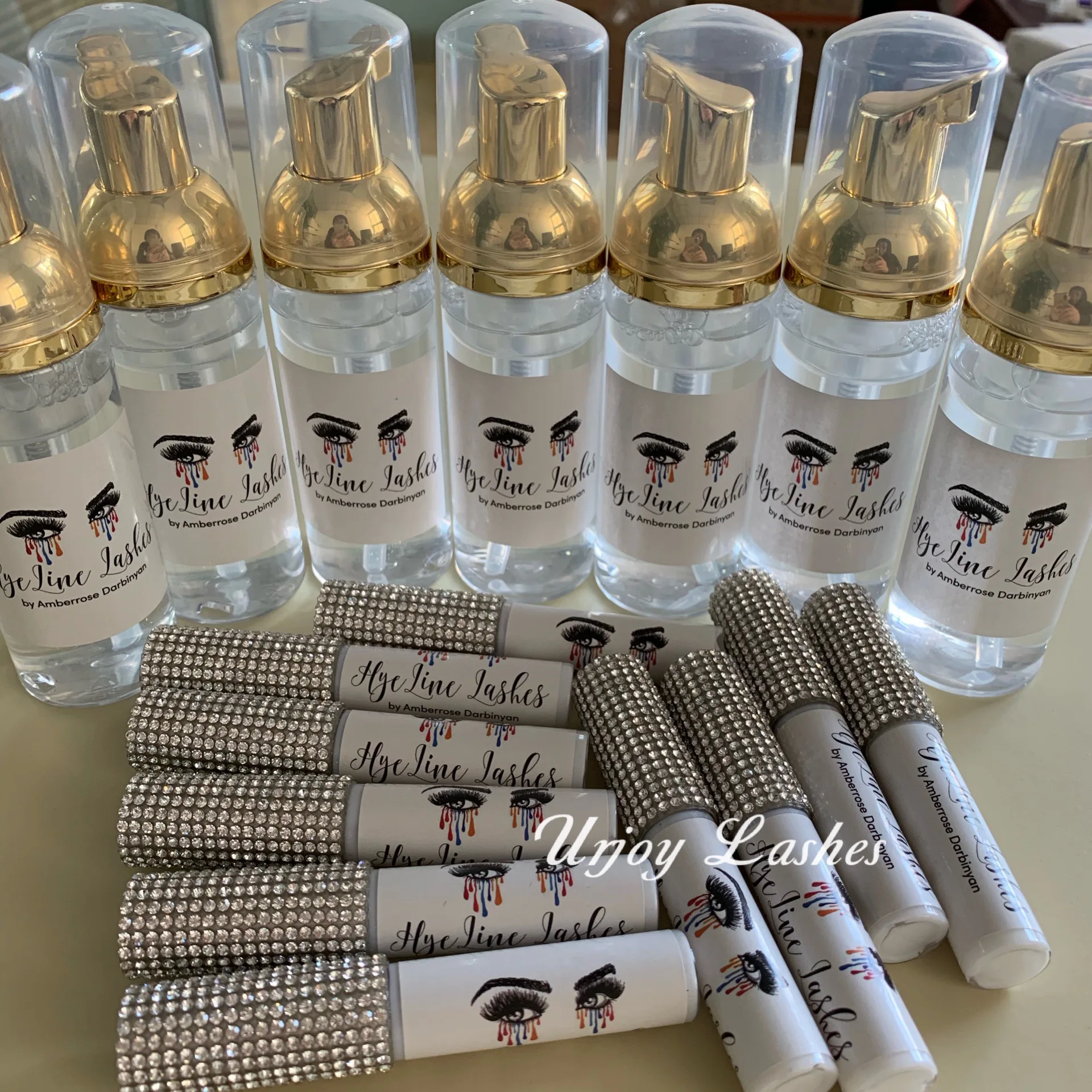 

Private Label Cleanser Cleaning Eyelash Cleaner Foam Lash Extension Shampoo, Silver, gold, rose gold top