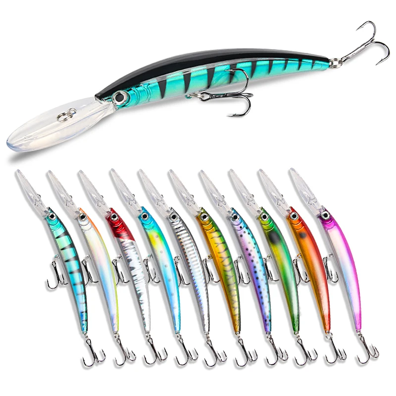Wholesale Fishing Lure for Bass 15.3cm16g Long Tongue Plate Floating Minnow Swim Hard Artificial Bait