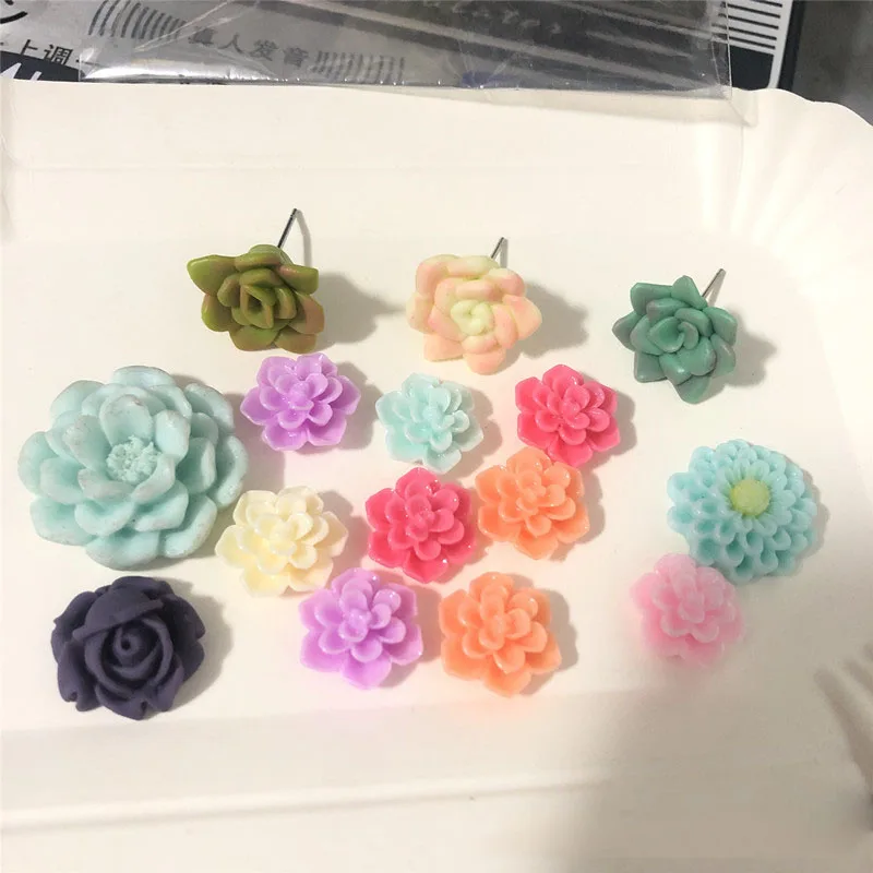 

Bite White Succulent Animal Charms Diy Earings Handmade Cactus Smiley Face Flower Poly Jewelry Clay Succulent Earring