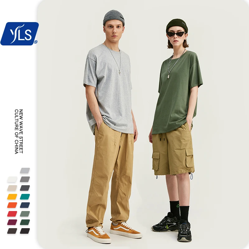 

YLS moq 3 Summer Men t shirt Jersey Short Sleeve T-Shirt 180 gsm 100% Cotton Tee Shirt 15 Colors t shirts custom embroidery logo