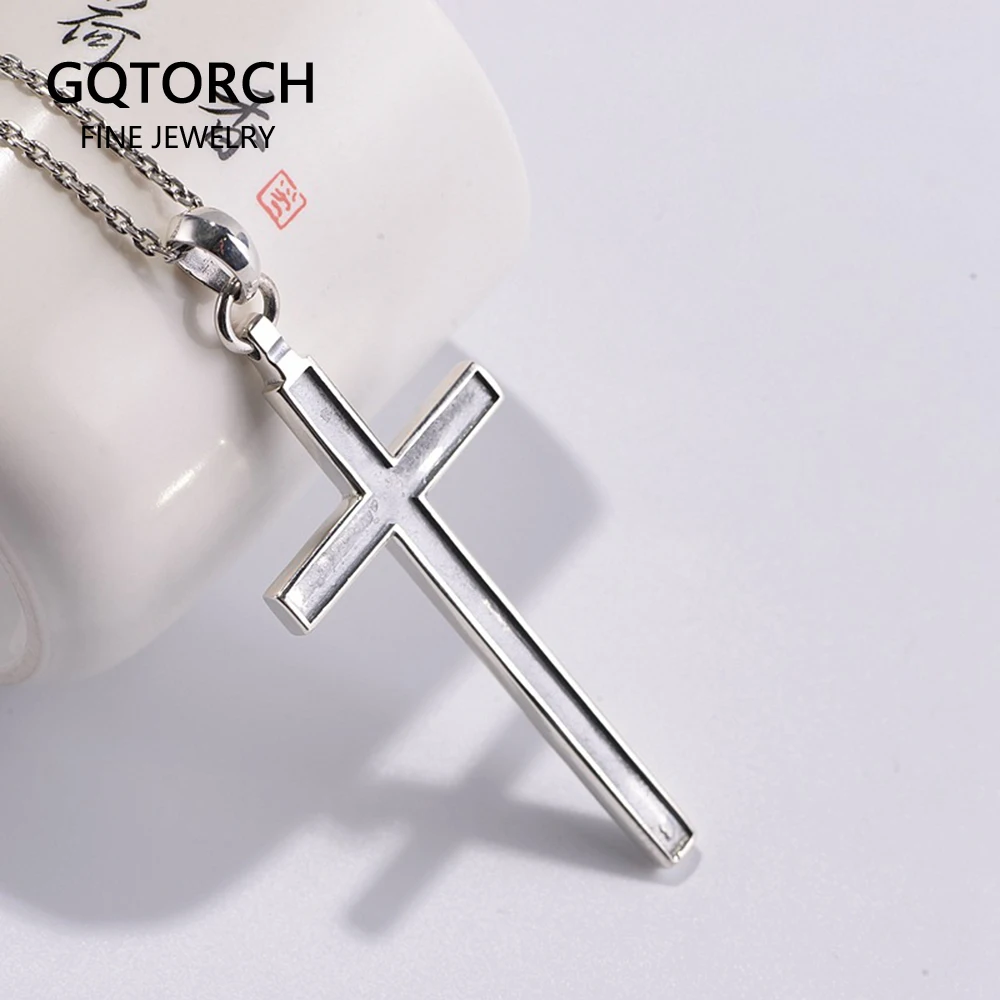 

Real Pure 925 Sterling Silver Orthodox Cross Pendant With Slot Personalized Design Viking Christian Jewelry Pedras Naturais