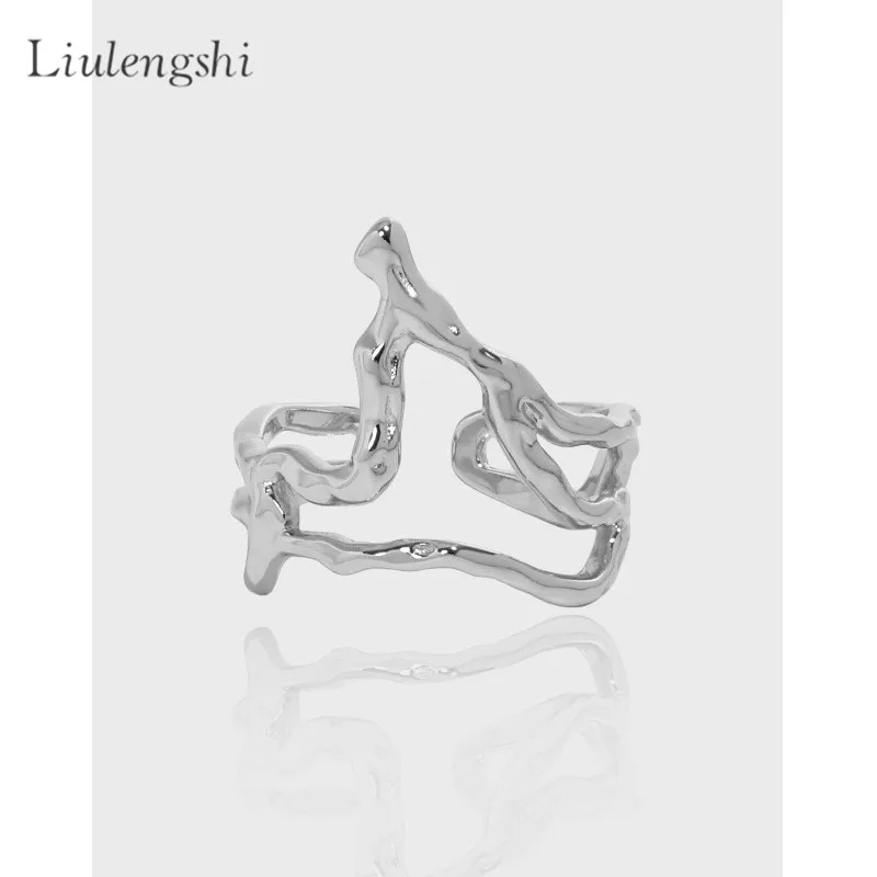 

Popular Individualism S925 Adjustable Double Lines Ring Stackable Open Twisted Double Layer 925 Sterling Silver Rings