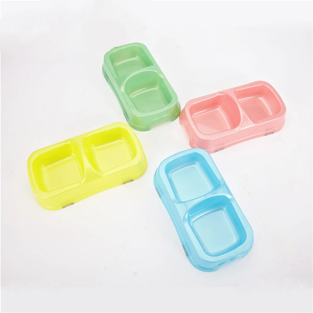 

Customed Hot Selling Colorful Double Plastic Blank Dog Feeder Pet Bowl