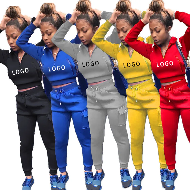 

FELISDA Pink Letter Print Two Piece Set Women Fitness Sportswear 2020 Autumn Long Sleeve Skinny Tops Elastic Leggings Tracksuit, Three color