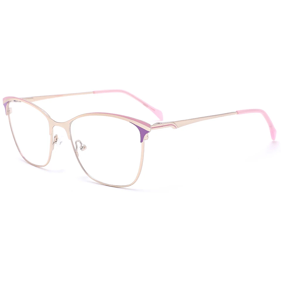 

Half-rim Ladies high end Metal eyeglasses frames Fashion and popular optical frames, 5 colors