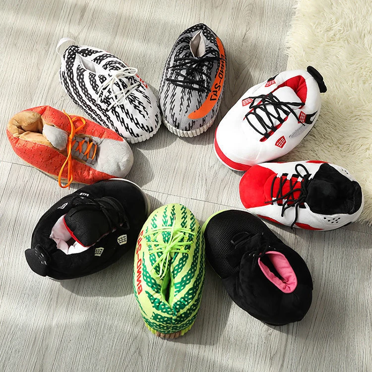 

Comfortable Indoor Plush  Fits Sneaker for Women Popular Winter Warm Yeezy Slippers, White,black,green or as your request