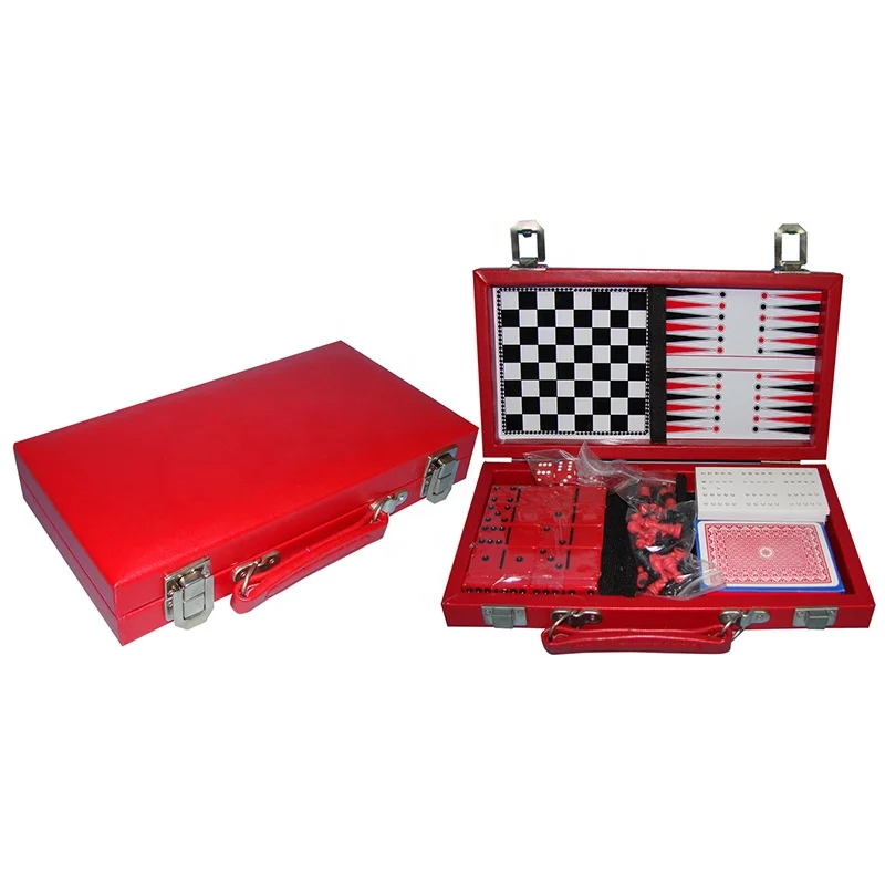 

stock leather wooden chess box packaging game card box luxury leather game box protector, Black color