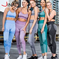 

Workout Seamless Yoga Sets Fitness Yoga Leggings Seamless Gym Tights and Sports Bra Set For Women