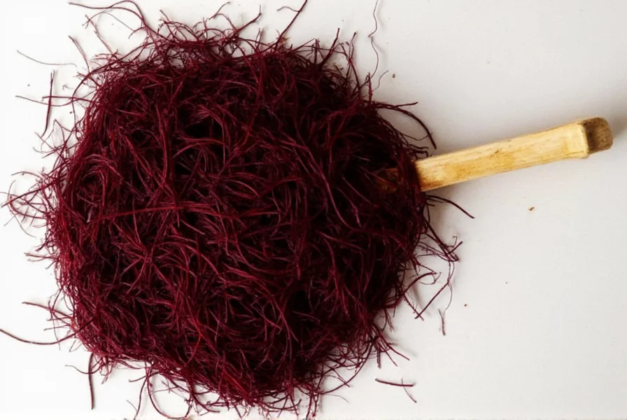 Close-up comparison of authentic saffron threads versus dyed black saffron substitutes showing color differences
