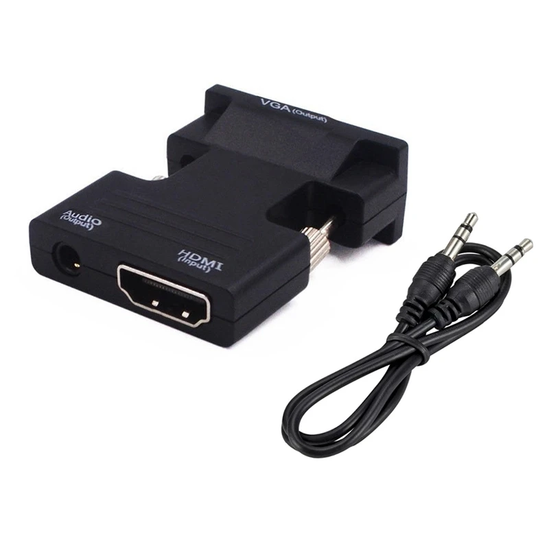 

HD Female to VGA Male Converter Adapter With 3.5mm Stereo Audio portable HD Connector For Laptop PC PS3