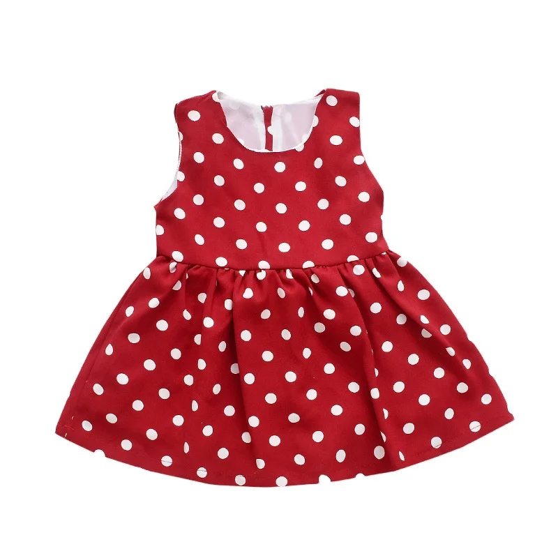 

Summer children's clothing girls blended dress polka dot little red dress