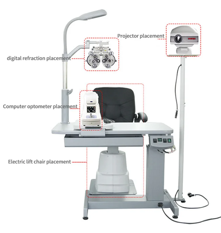 China wholesale price optometry ophthalmic slit lamp refraction chair and table unit