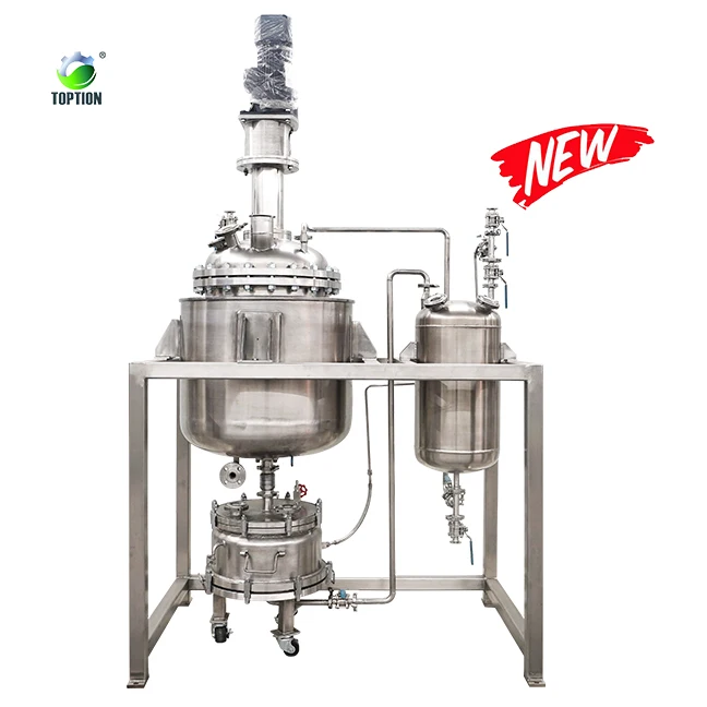 

100l crystallazation machine double jacket glass reactor laboratory for crystallazation winterization filtration