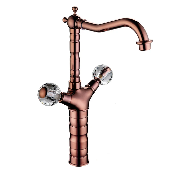 Hot Sale Deck Mounted Hot and Cold Mixer Tap Gold Kitchen Faucet