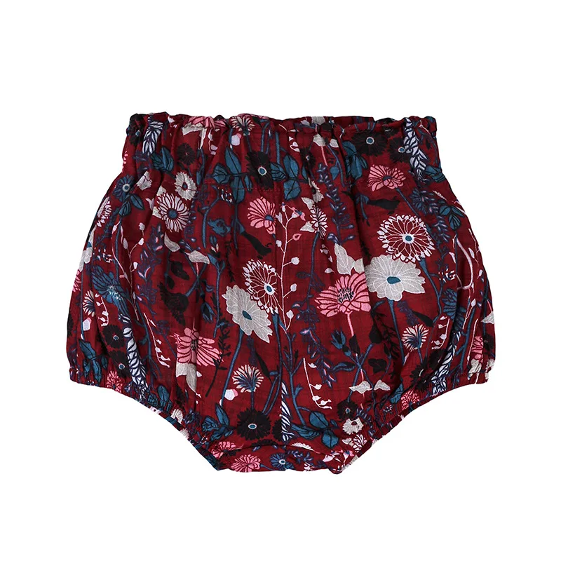 

Wholesale custom summer soft breathable cotton linen blend baby girls kids bubble shorts, As picture