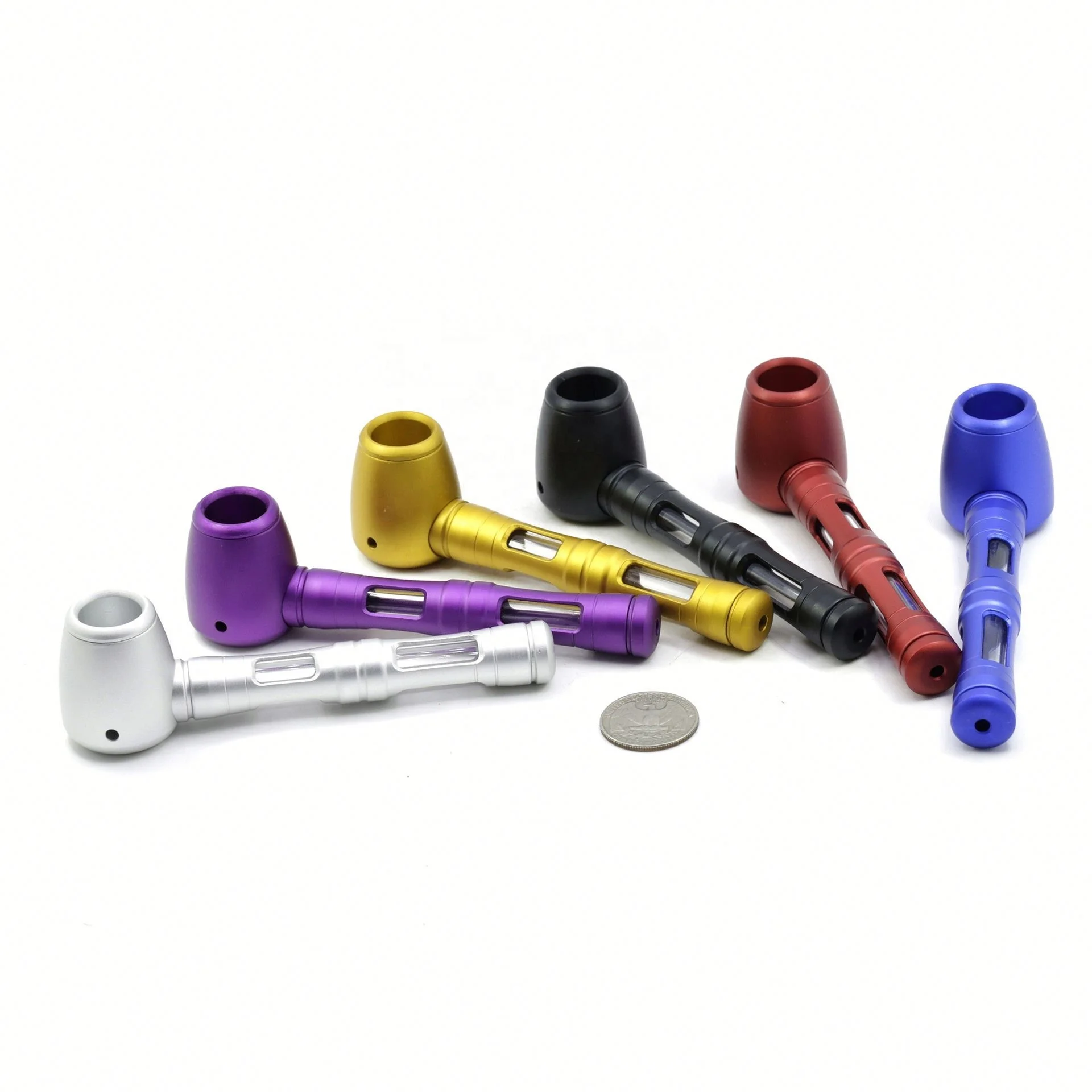 

Length  Aluminum Alloy Pipe Smoking Metal Filter Pipe jhcentury, Picture