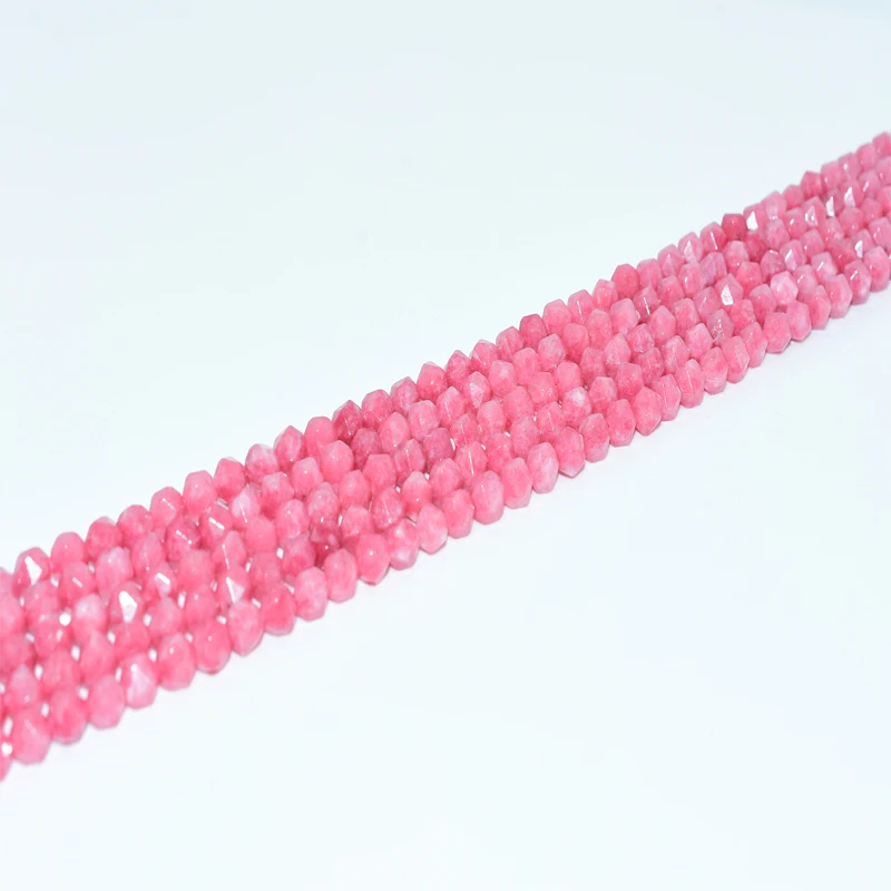 

NAPOLN Trade Insurance High Quality 6/8/10mm Natural Dyed Faceted Argentina Rhodochrosite Beads, Pink