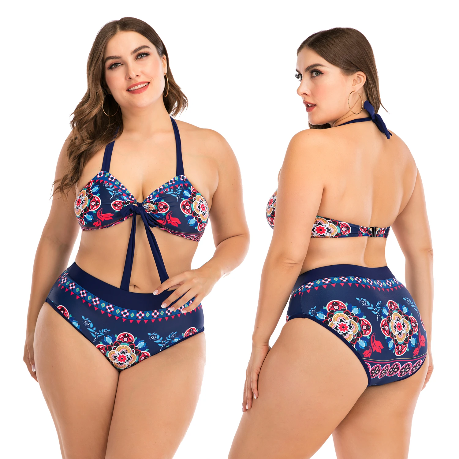 

Hot Sale Plus Size High Waist Swimwear Bikini Women Swimsuit
