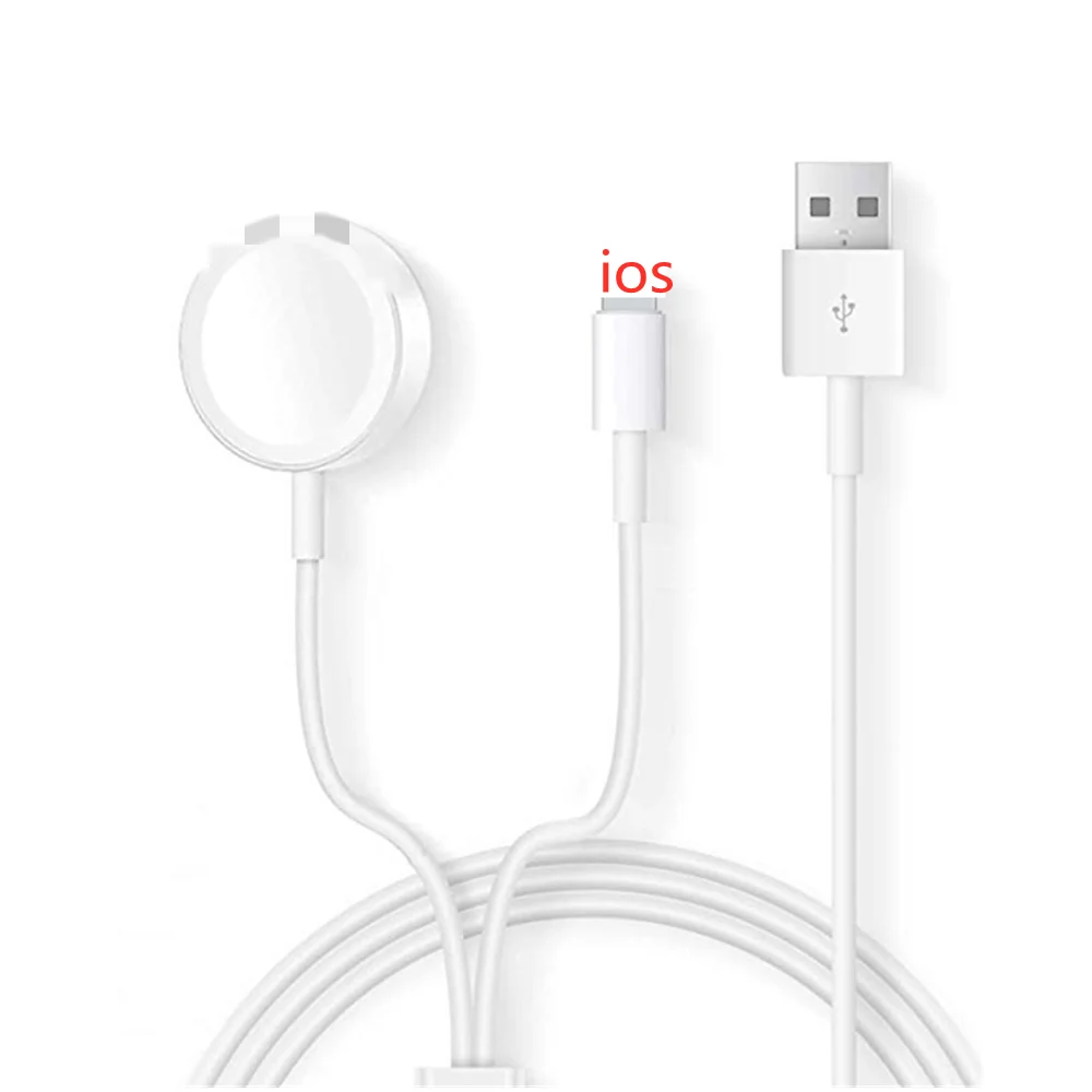 

Mini Portable Qi Watch Wireless Charger for Apple Watch Magnetic 2 in 1 Fast Charging Wireless Watch Charger Pad with Cable, White