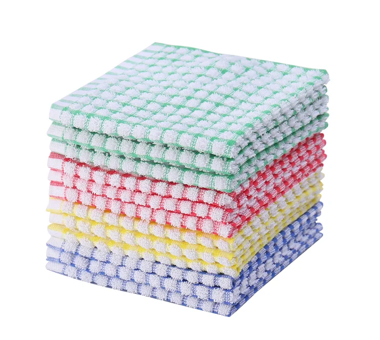 

Oeleky China manufacture Wholesale 100% cotton yarn dyed dish cloth tea towel best sell on Amazon, Navy/yellow/green/red