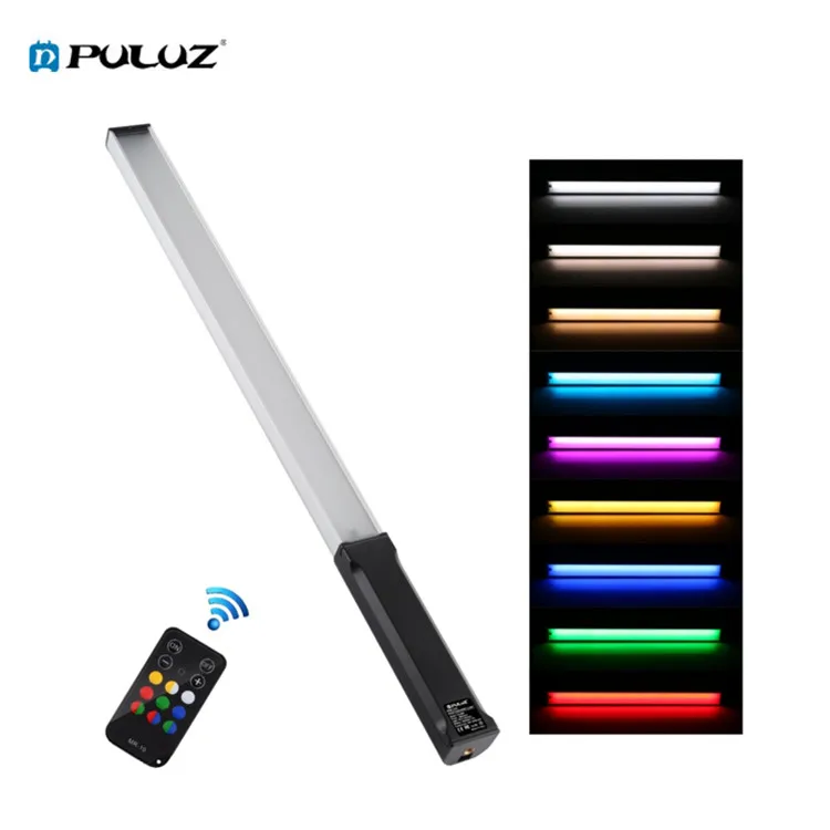 

New PULUZ Professional Photo LED Stick Handheld LED Video Light 3200k 5500k 10W RGB Colorful Stick with Remote Control, 9 kinds color light