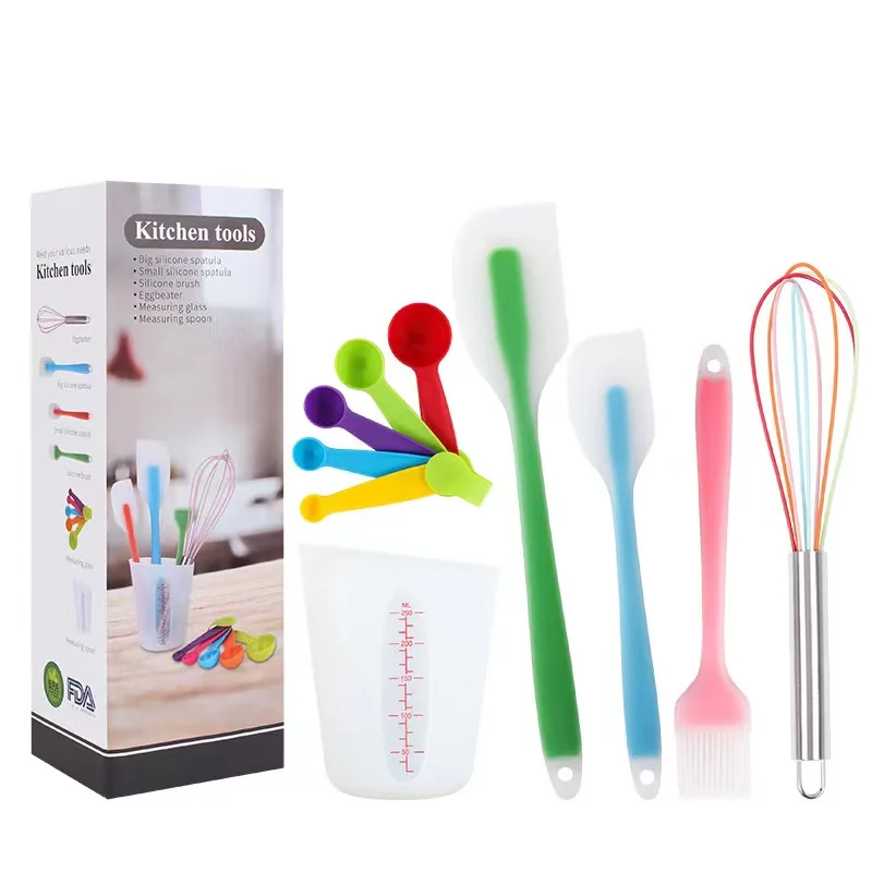 

Silicone Cooking Utensils Set Non-Stick Spatula Shovel soup spoon Handle Cooking Tools Set BPA Free Kitchen Tool Accessories