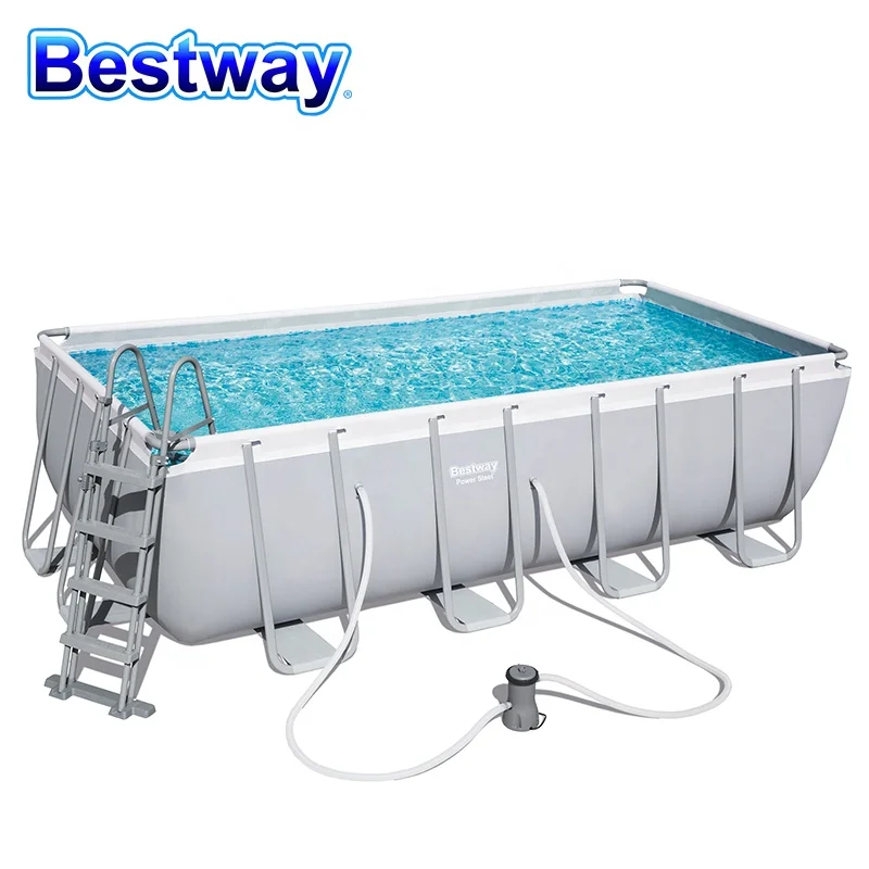 

56456 AGP PVC rectangle white garden swimming pool easy to Assemble pool for home