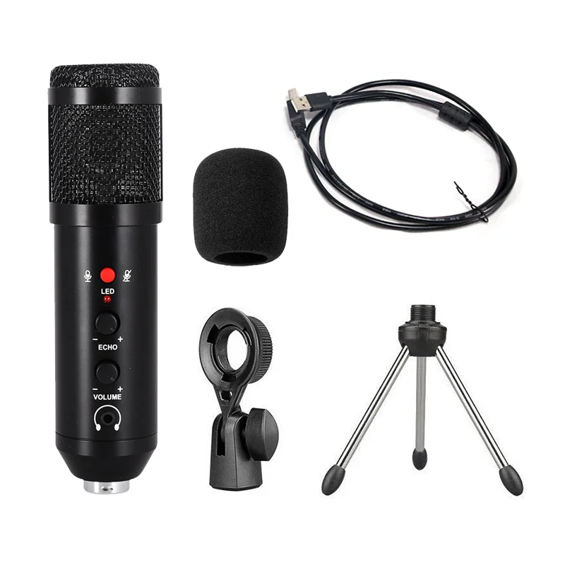 

cheap wired headset cardioid instrument home usb studio recording soundcard types youtube condenser microphones, Black