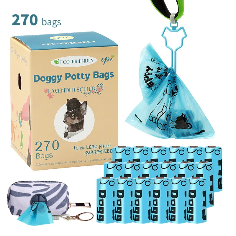 

New pet garbage bag 1.5 silk EPI environmental protection degradable stool bag dog stool bag