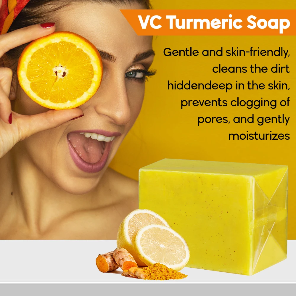 Best Selling Turmeric Soap 200g Private Label Anti Acne Pimples Dark Spots Whitening Brightening Skin Ginger Kojic Turmeric Soap