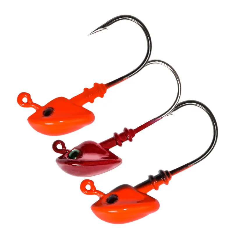 

15pcs Jig Head Fishing Hooks Mix Color Fishhook 1/0 2/0 3/0 Hook Size factory wholesale bulk lure fishing tackle