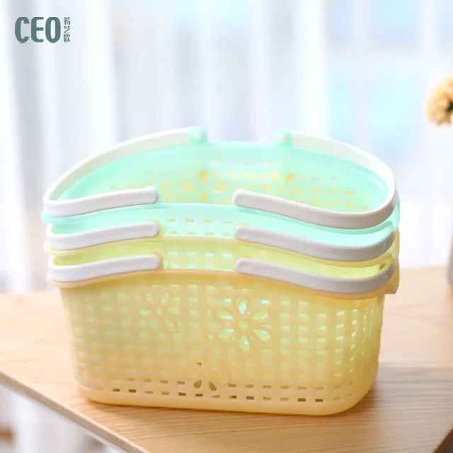 

Guangzhou Trade assurance plastic basket with handle plastic material basket, Green, yellow, orange