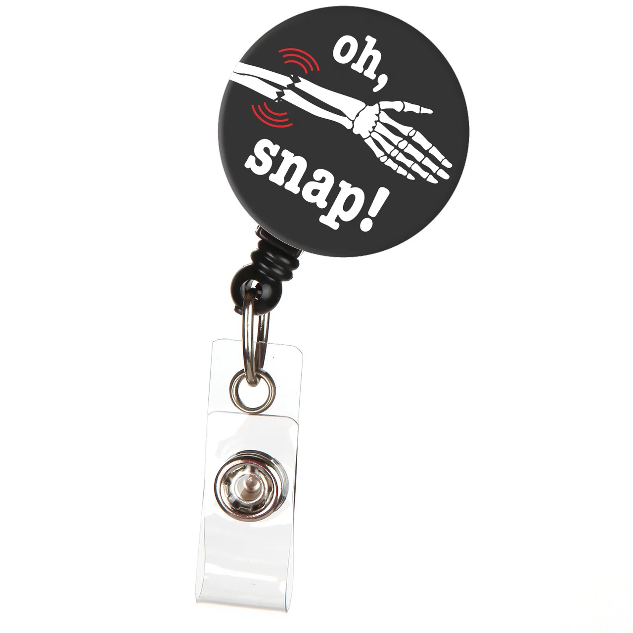 

Free shipping Iron Printed Oh Snap Badge Holder