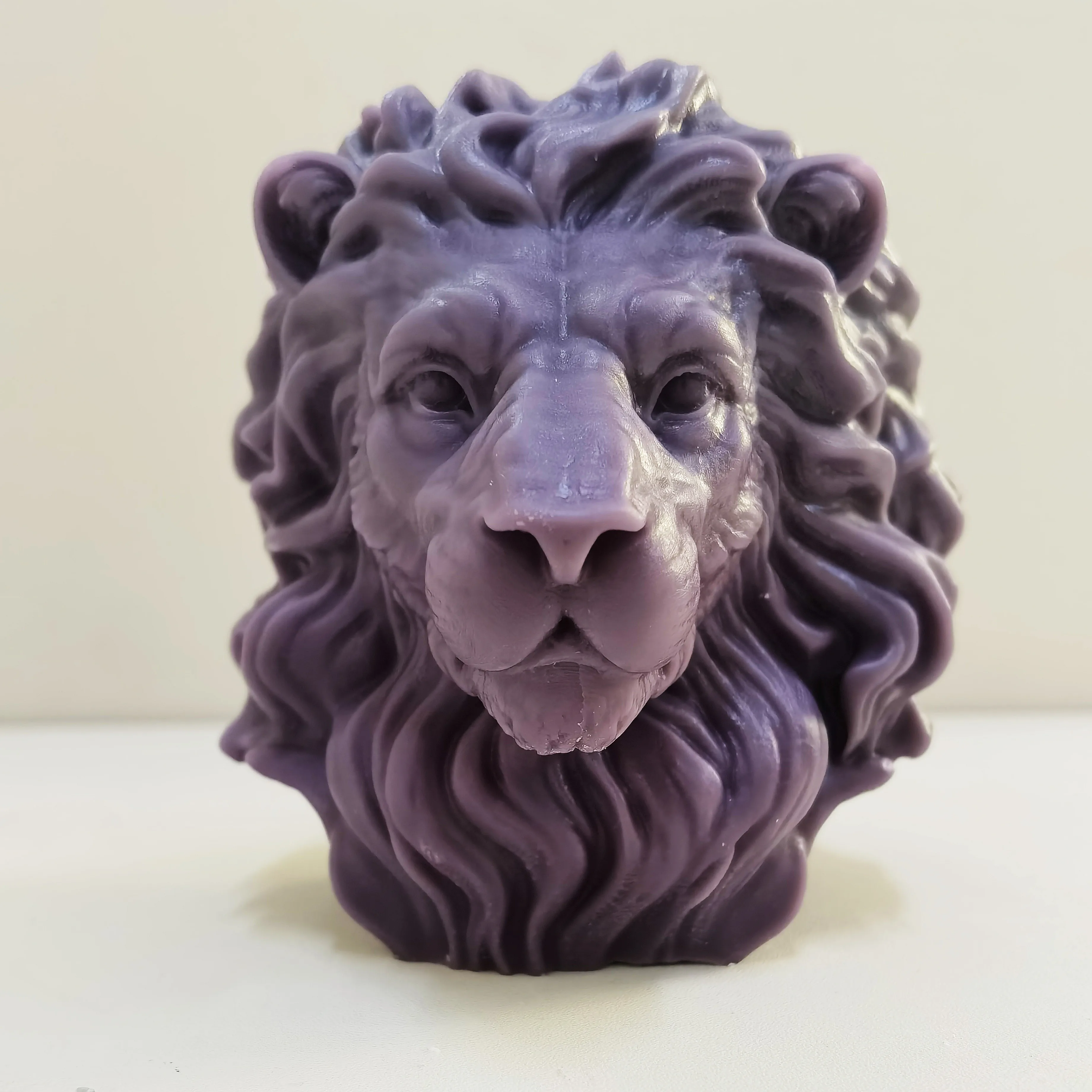 Large Male Lion Head Animal Statue Soy Wax Gypsum Resin Candle Silicone Molds Lovers Home Decor Gift