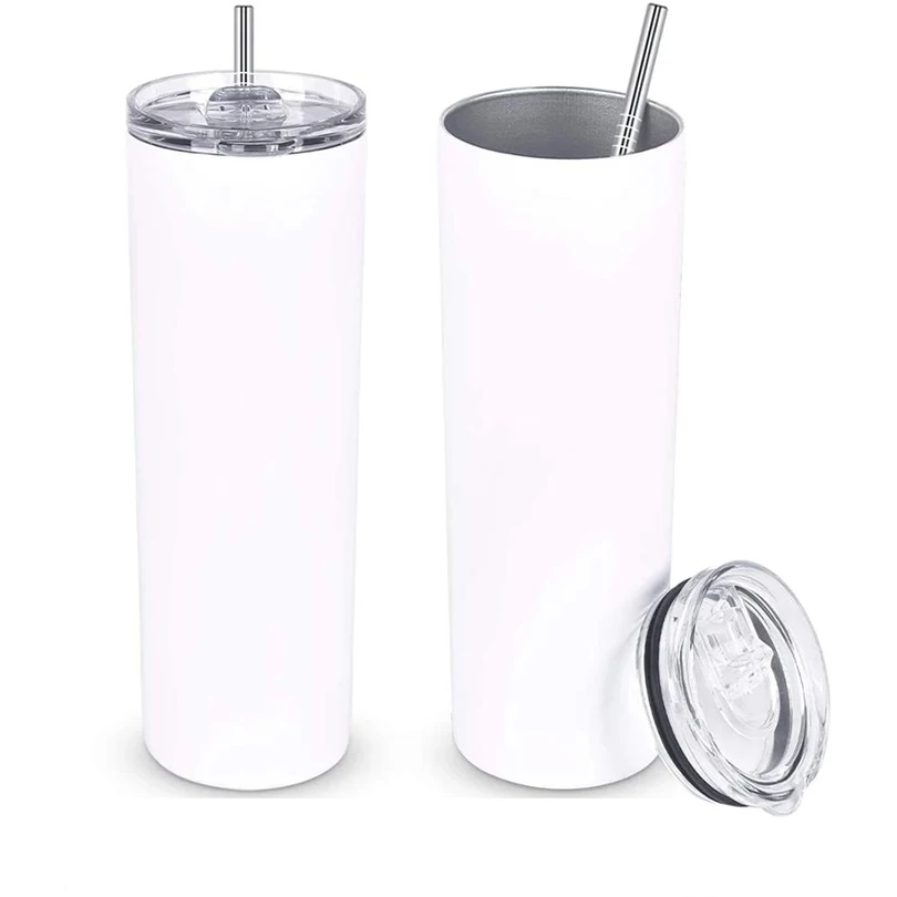 

High Quality Double Walled Water Beer Coffee Stainless Steel 20 OZ/30 OZ White Blank Sublimation Tumbler, White or silvery