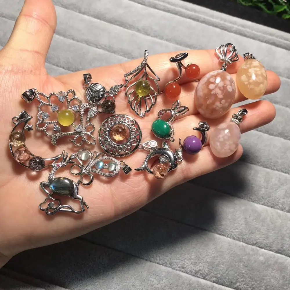 

natural gemstone Necklace pendants different style  size single stone pendant