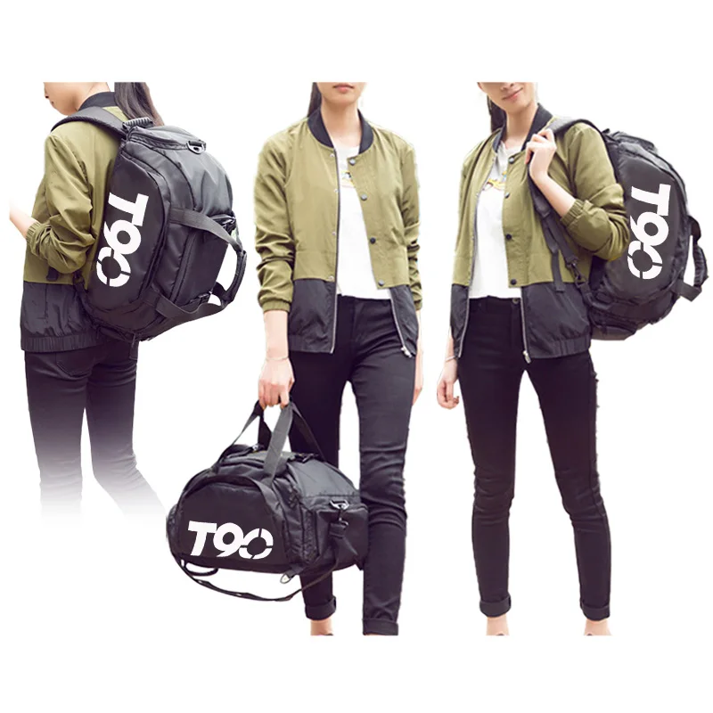 

Custom Logo Duffle Travel Bags With Shoes Compartment T90 Basketball Football Training Mens Duffel Gym Bag