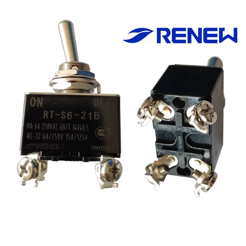 
RT-S6-21B DPST ON-OFF micro mini metal toggle switch CCC CERTIFICATE 