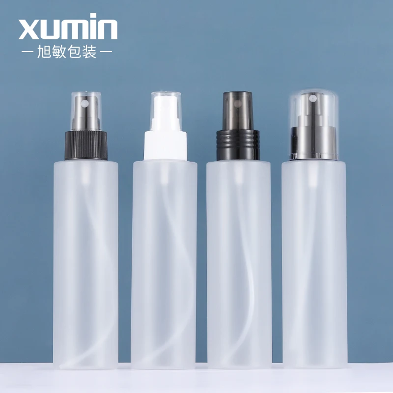 

Wholesale cosmetic packaging pet frosted plastic bottle Multiple sprinklers product set 150ml spray bottle